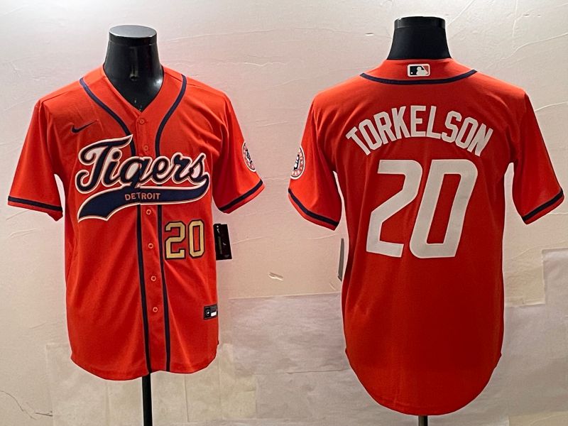 Men Detroit Tigers #20 Torkelson Orange Joint Name Game 2025 Nike MLB Jersey style 5